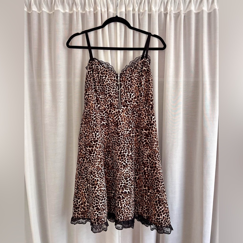 Jamieエーエヌケー leopard print dress Like New from Japan Size S Small Lace Coquette